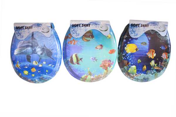 Сиденье для унитаза мягкое МИКС 4 (рисунок на сиденье и крышке)