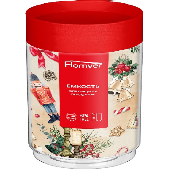 Емкость для сыпучих продуктов 1л (красный)