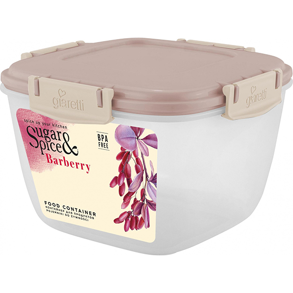 Контейнер д/продуктов Barberry 1,35л герм.квадр. латте (то)
