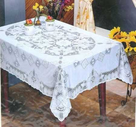 Скатерть из ПВХ EMBOSSED, арт. С302, бел,137х180см,(1/48) Тайвань