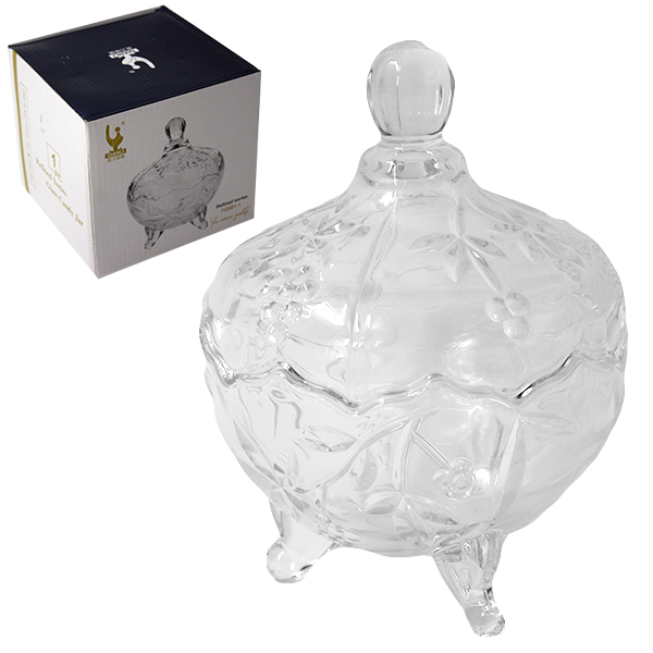 Сахарница стеклянная Ø-15см h-20см, с крышкой