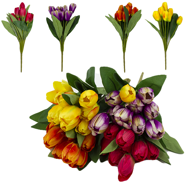 Букет искусственный ТЮЛЬПАН 9 цветков h-45см Букет искусственный ТЮЛЬПАН 9 цветков h-45см