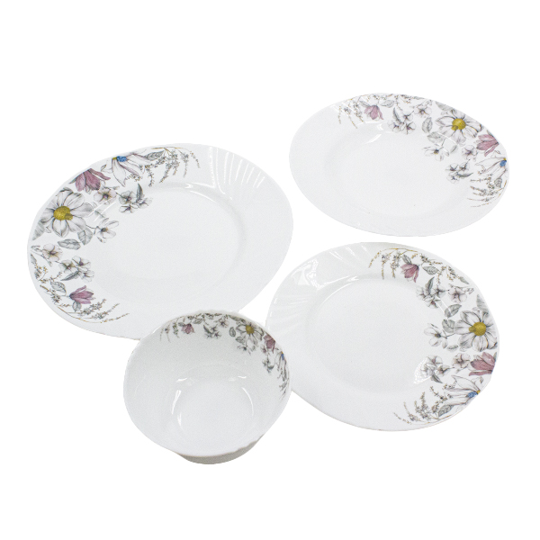 Тарелки из стеклокерамики 24шт (суповая d23см-6шт / обеденные d20 и 25см-по 6шт / салатник 12см-6шт)