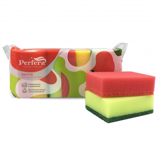 Губка для мытья посуды OPTIMAL, 7 шт 97*64*30