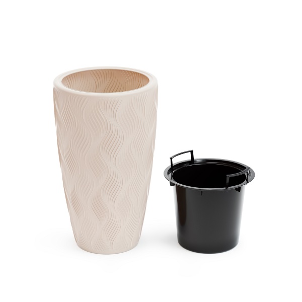 Кашпо "Флэйм" 13/61л (со вставкой) (св.бежевый)