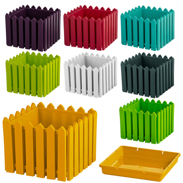 Кашпо квадратное среднее "Лардо" 10 л. Кашпо квадратное среднее "Лардо" 10 л.