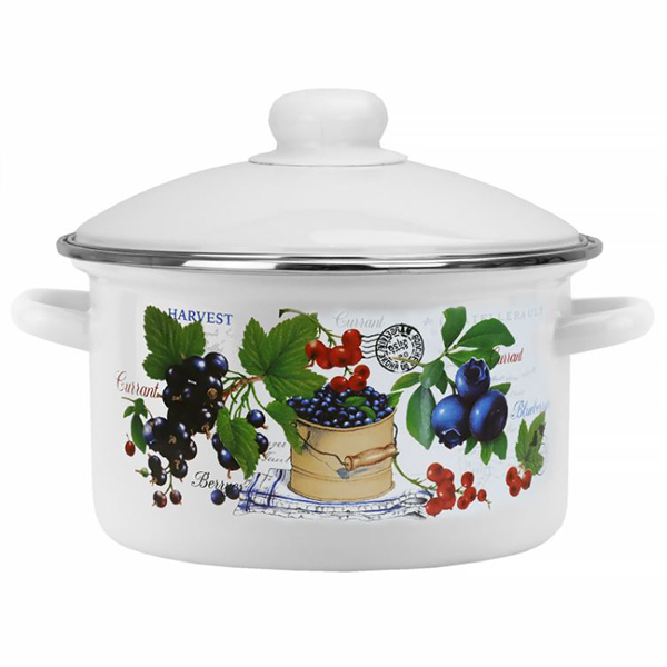 Кастрюля эмал цил Ягодный сезон 4,0л мет/об