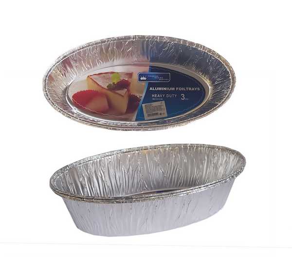 Форма для запекания из фольги овальная 26*13*7см (набор 3шт)