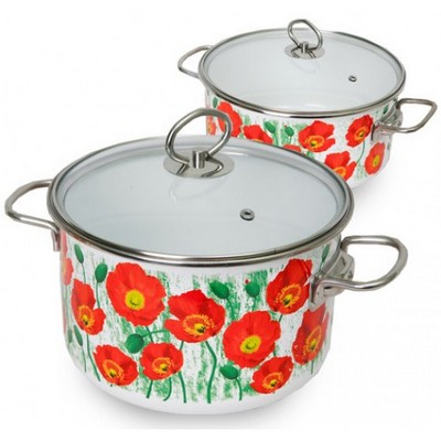 Кастрюля 5л. MAKI цилиндр. стеклянная крышка