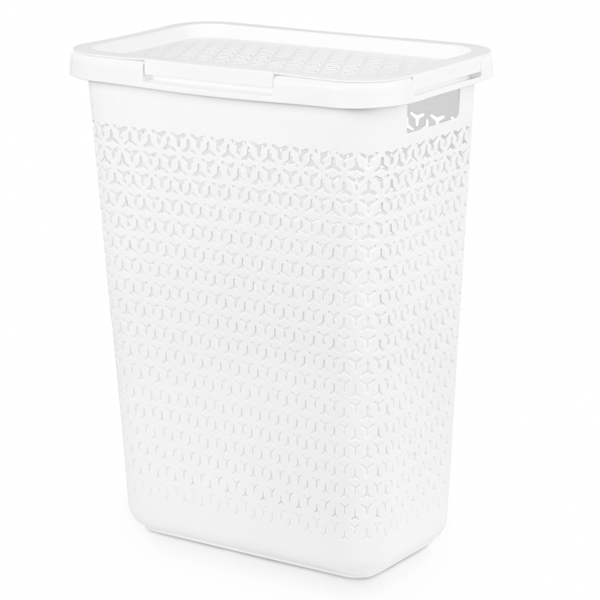Корзина "Элемент" 17л с крышкой (белый) (то)