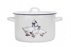 Кастрюля эмал  3,0л  01-1612н/4М-Гуси Эмаль SELECT