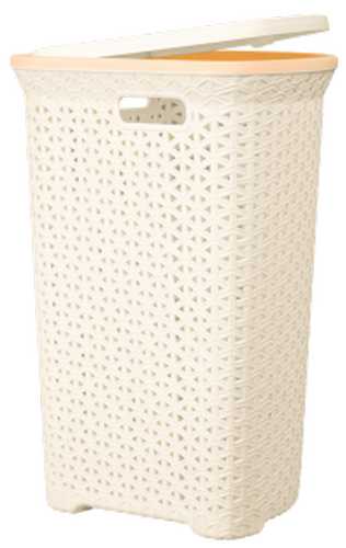 Корзина для белья "Плетёнка" 55л угловая с крышкой (то)