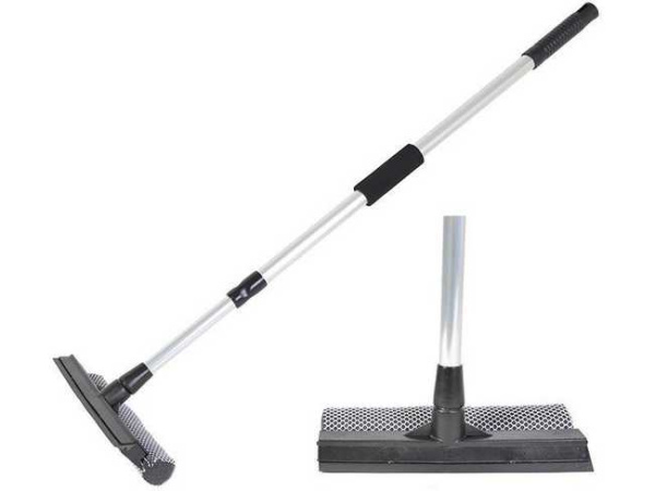 Окномойка 20см, ручка-телескоп 60-95см алюминиевая (черная)