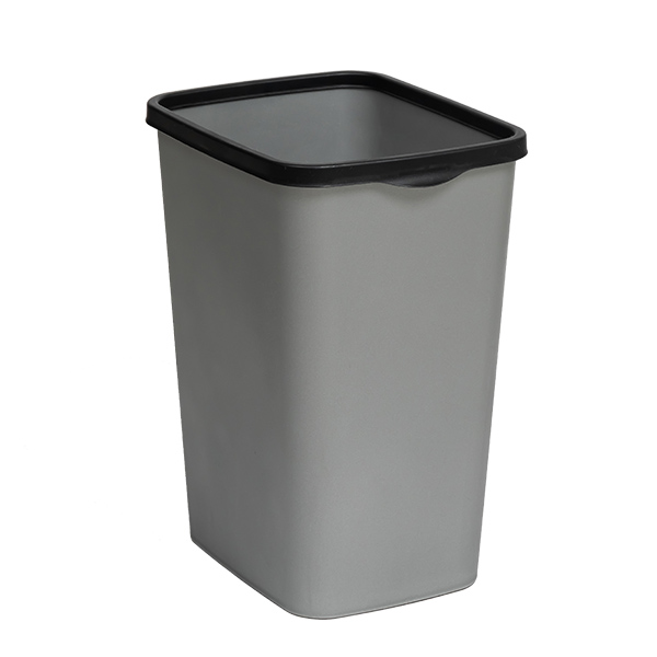 Ведро для мусора с фиксатором 9/10л "Tandem" (сер.металлик/черный) (то)