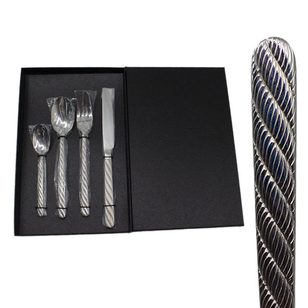 Набор столовых приборов 4шт в подар упак (ложка, вилка, нож столовые и ложка чайная)