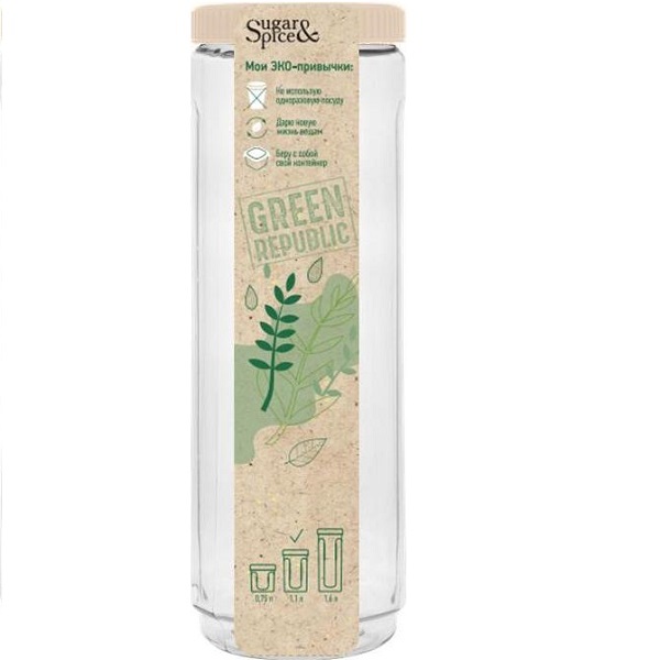 Банка для сыпучих продуктов Green Republic 1,6л (лён)(то)