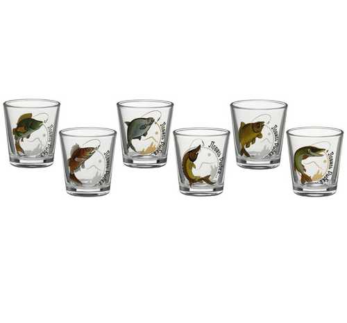 Стопка 50 мл Ода  "Рыбалка" серия "Ода". Набор из 6 шт.