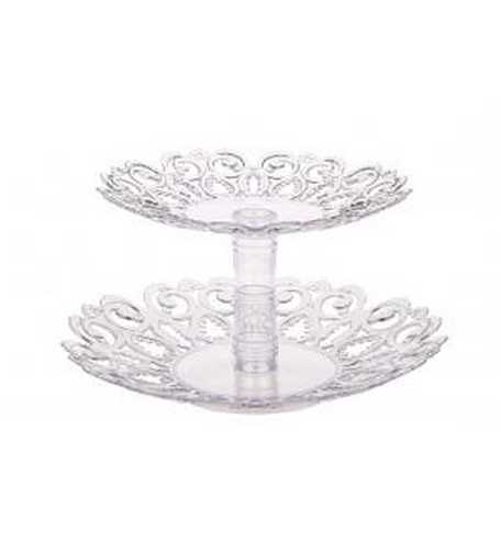 Фруктовница "Мелодия" 2-х ярусная (средняя)(прозрач.)(то)