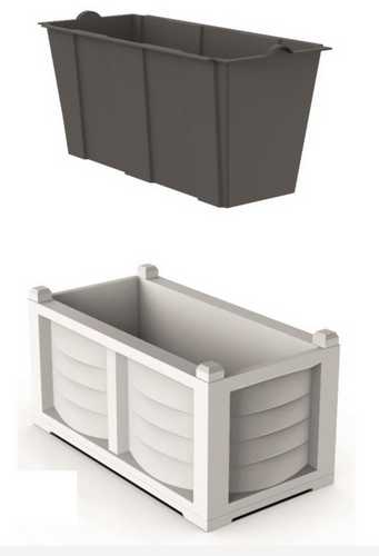 Ящик для цветов + вкладка  ARREDO 80*42*42см (белый)