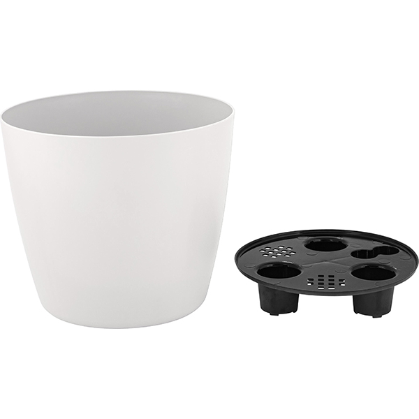 Горшок для цветов Vienna D210 с дренажной вставкой 5л белоснежный жасмин (то)