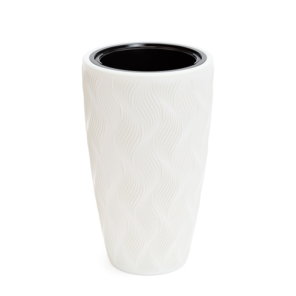 Кашпо "Флэйм" 13/61л (со вставкой) (белый)(то)