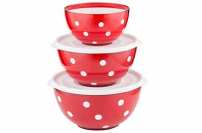 Набор салатников двухцветных "Marusya" (красный полупрозрачный)(то)