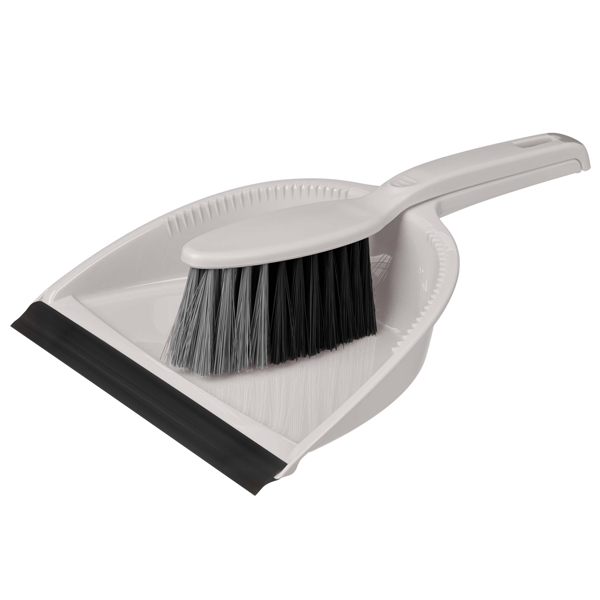 Комплект щетка-сметка "Rimo" с круглым совком с кромкой (серый)