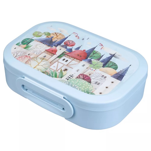 Ланч-бокс с декором 0,98л (св.голубой) (то)