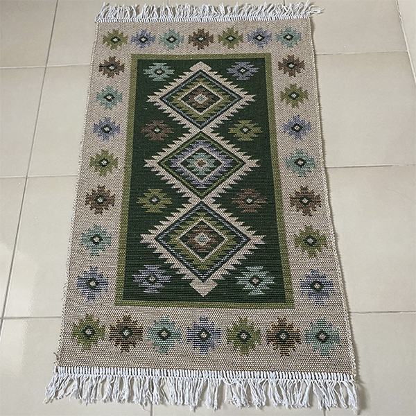 Коврик  Kilim Usak UK02 6120201 50% хлопок. 50% смешанные нити 60х120 зеленый,Турция