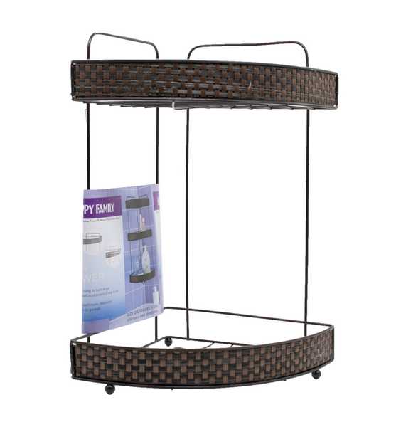 Полка угловая 2-х ярусная металлическая ПЛЕТЕНКА