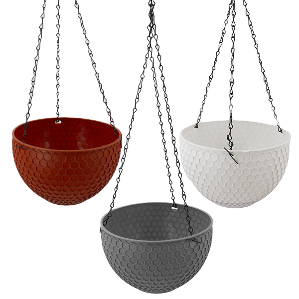 Кашпо пластиковое подвесное ТОФФИ Ø-16см h-11см (на мет цепочке)