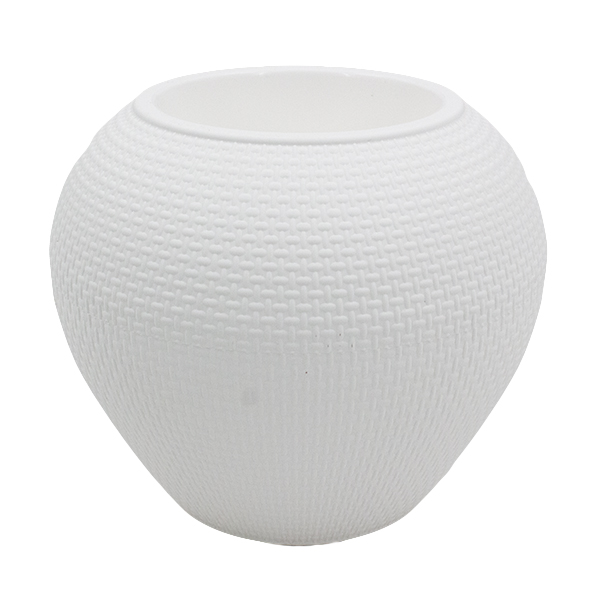 Кашпо пластиковое СФЕРА Ø-13см h-18см белый