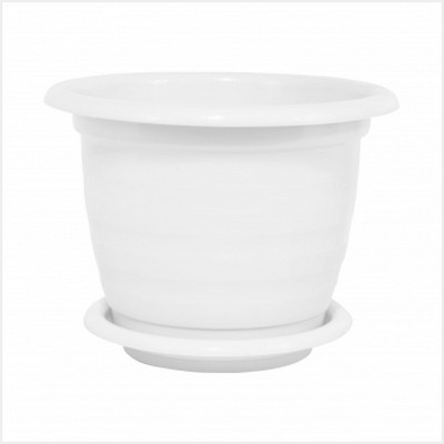 Горшок цв. с поддоном "Виола" 1л. (белый.)(то)