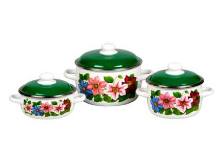 Кастрюля 1,5л.сферич. белый КЛЕМАТИС