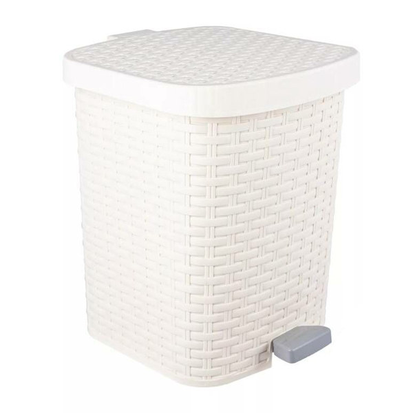 Контейнер для мусора педальный 12л АРТЛАЙН (без вкладыша)(молочный)