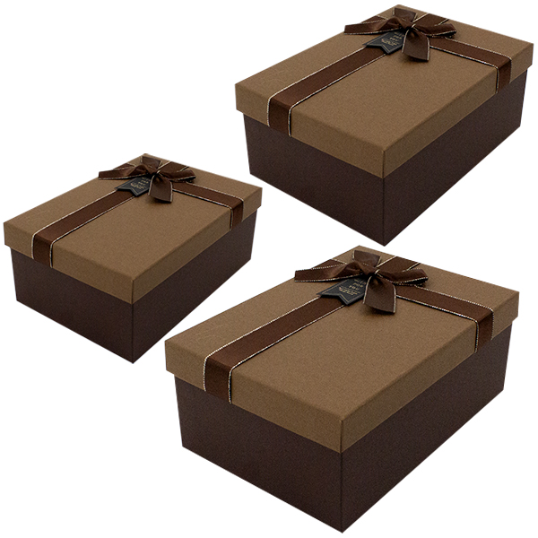 Коробка подарочная набор 3шт (17*12*6см/20*14*7см/22*15*9см)
