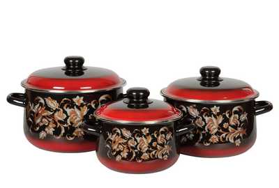 Набор №408 "ДРАГОЦЕННЫЙ" (конич.2,0л/ 3,0л/ 5,5л) черный 