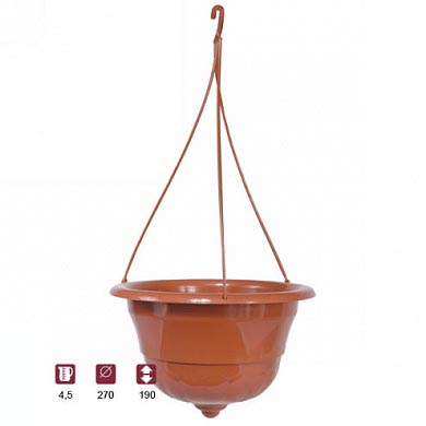 Горшок-Кашпо 4,5 л подвесное "Грация" (белый)(то)