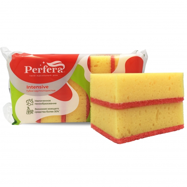Губки для мытья посуды INTENSIVE крупнопористые, 5 шт 97х64х35 мм