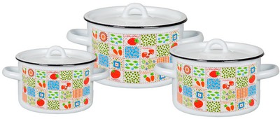 Набор №33 кастрюль цилиндр. PatchWork 1,5/2,9/3,9л