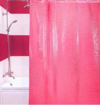 Штора для в/комнаты "SHOWER CURTAIN",180х180см, 3D (объемная), ПВХ, красная, Тайвань