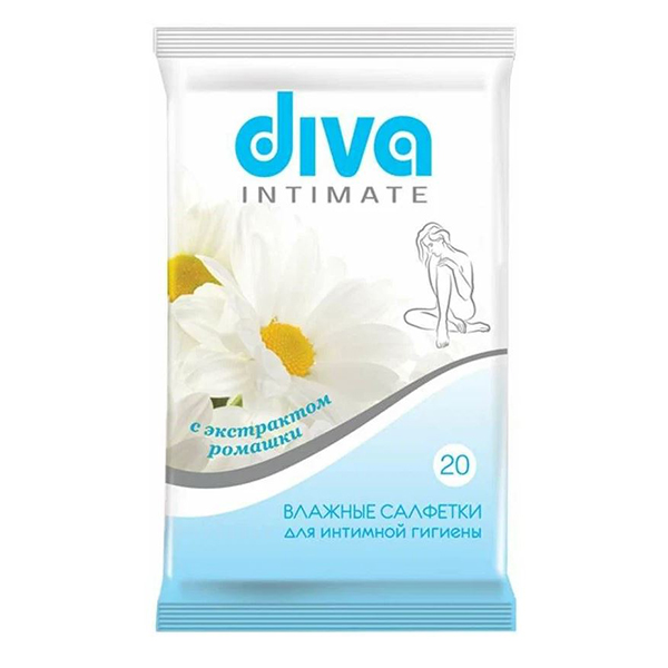 Влажные салфетки №15  для интимной гигиены с ромашкой INTIMATE NATURAL