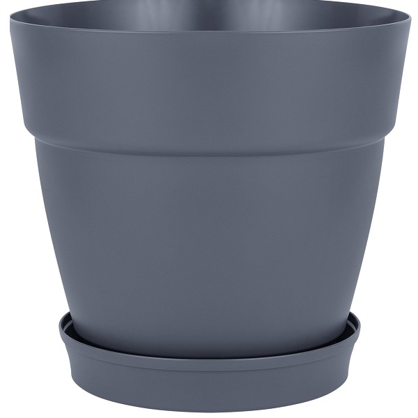 Горшок для цветов Villa de Fiori D465мм с поддоном 48л вулканический серый (то)