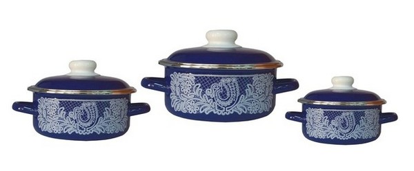 Набор кастрюль №08 Вологодское кружево 1,5/3,0/5,0л