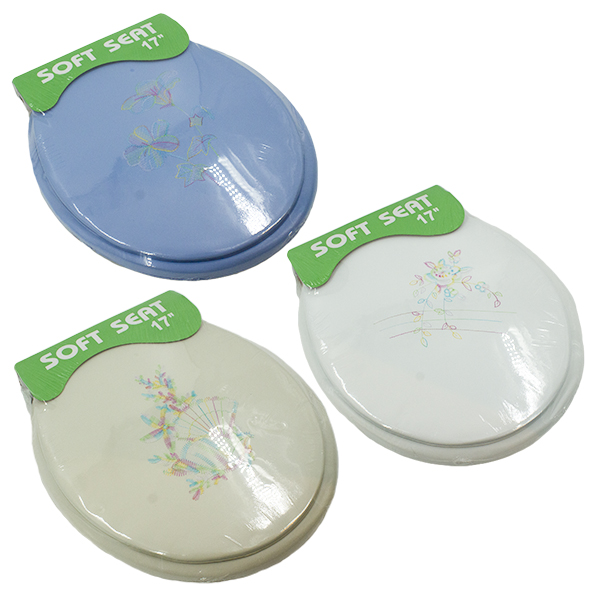 Сиденье для унитаза мягкое ВЫШИВКА (3цвета)