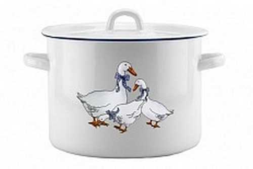 Кастрюля эмал  4,5л  01-1615н/4М-Гуси  Эмаль SELECT