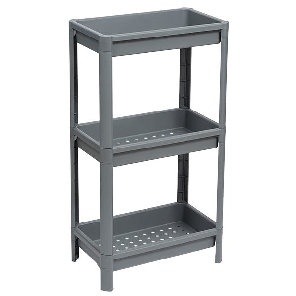 Этажерка широкая VIKEA 3-х ярусная (серый) (то)