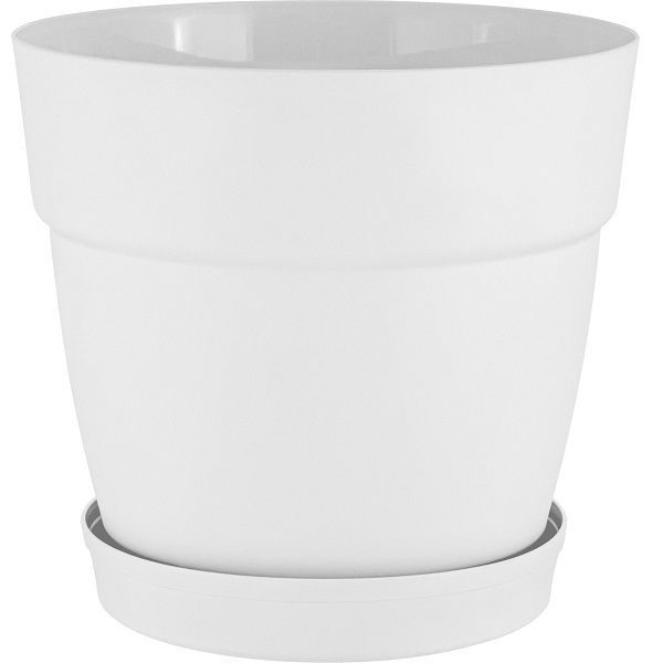 Горшок для цветов Villa de Fiori D380мм с поддоном 26л белоснежный жасмин (то)