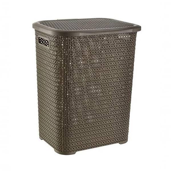 Корзина для белья "Вязь" 40л (шоколад) (то)