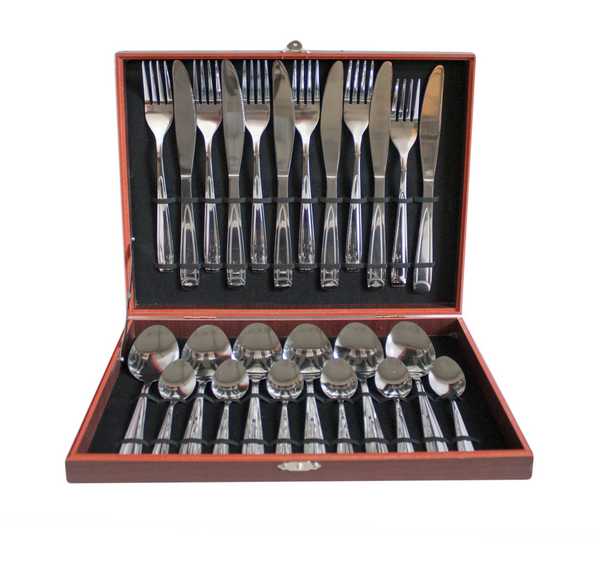 Набор столовых предметов 24шт (вилки*6шт,ложки*6шт, ножи*6шт,чайная ложка*6шт)